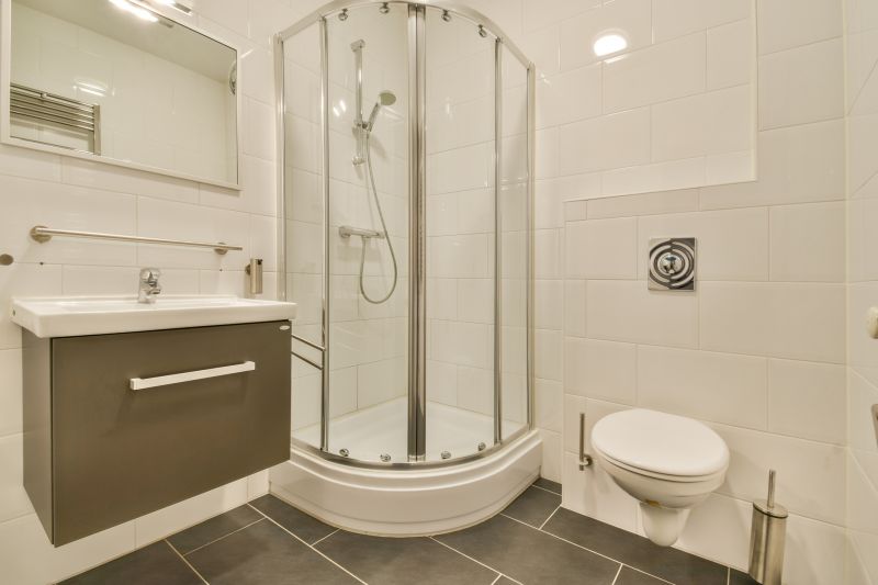 Corner Shower with Space-Efficient Fixtures
